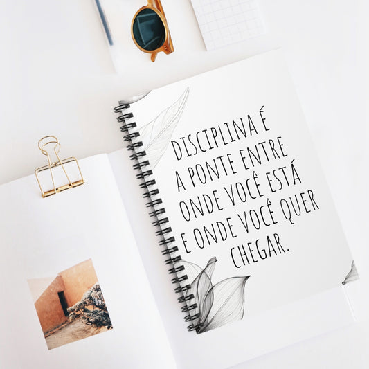 Motivational Spiral Notebook - 'Discipline is the Bridge'